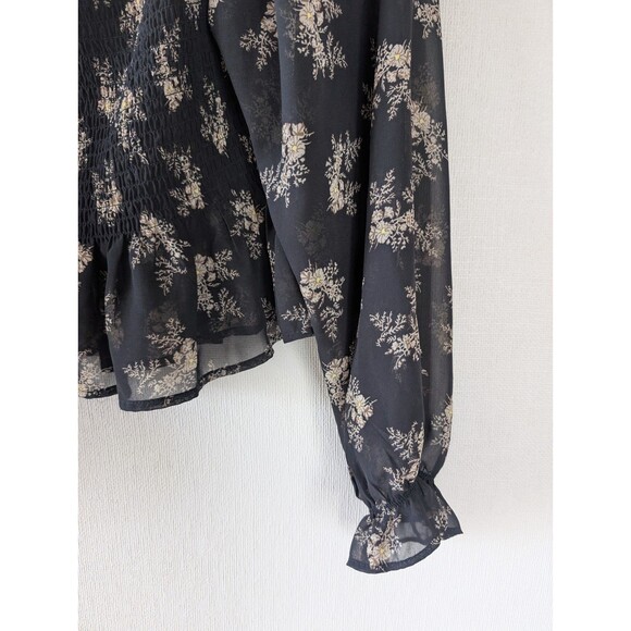 Beyond the Radar Top XL Black Cropped Floral Mesh Romantic Romantic Boho Grunge - Picture 7 of 10